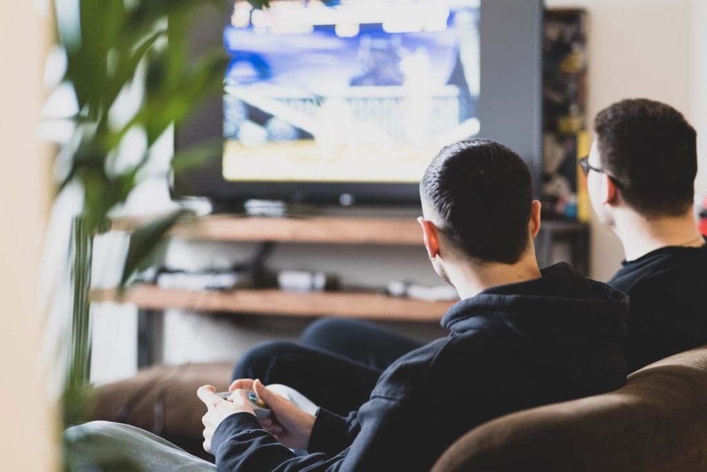 In den Pausen wird auch mal gezockt