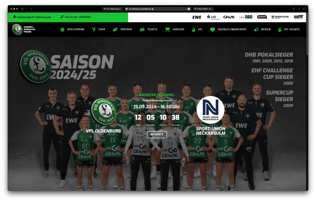 Handballspiel VfL Oldenburg vs Sport-Union Neckarsulm