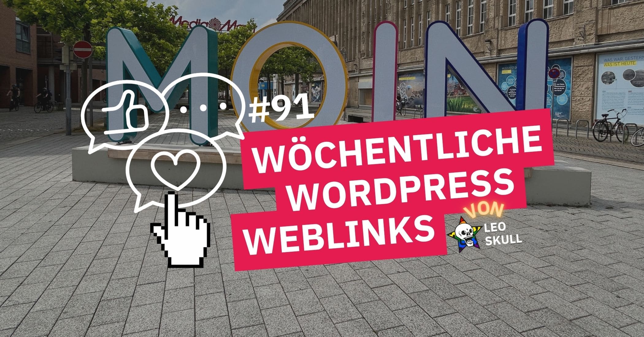 Stadtplatz mit Schriftzug und Weblinks-Banner.