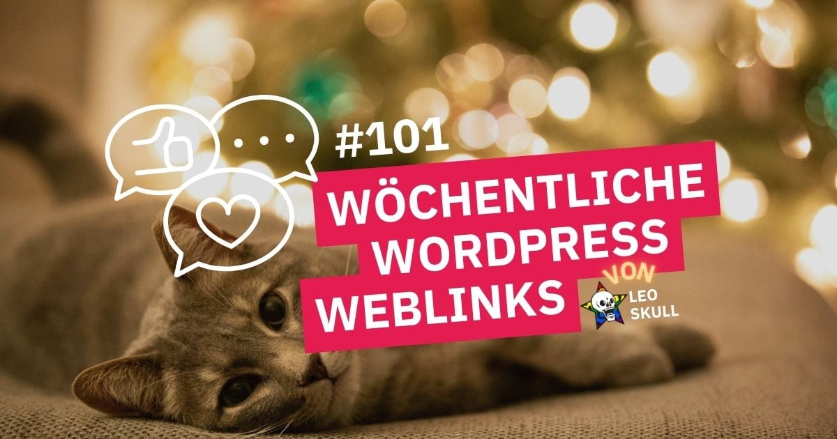 Katze mit wöchentlichem WordPress-Weblinks-Banner.