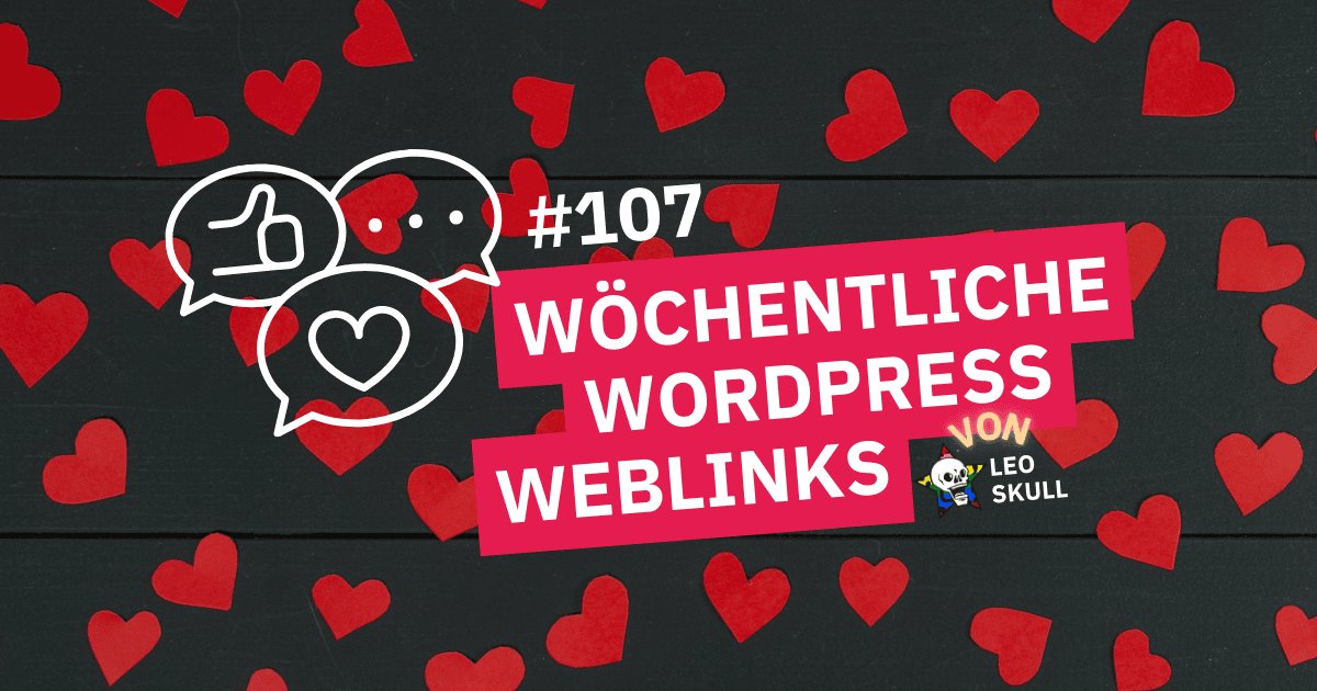 Herzen und wöchentliche Wordpress Weblinks-Ankündigung