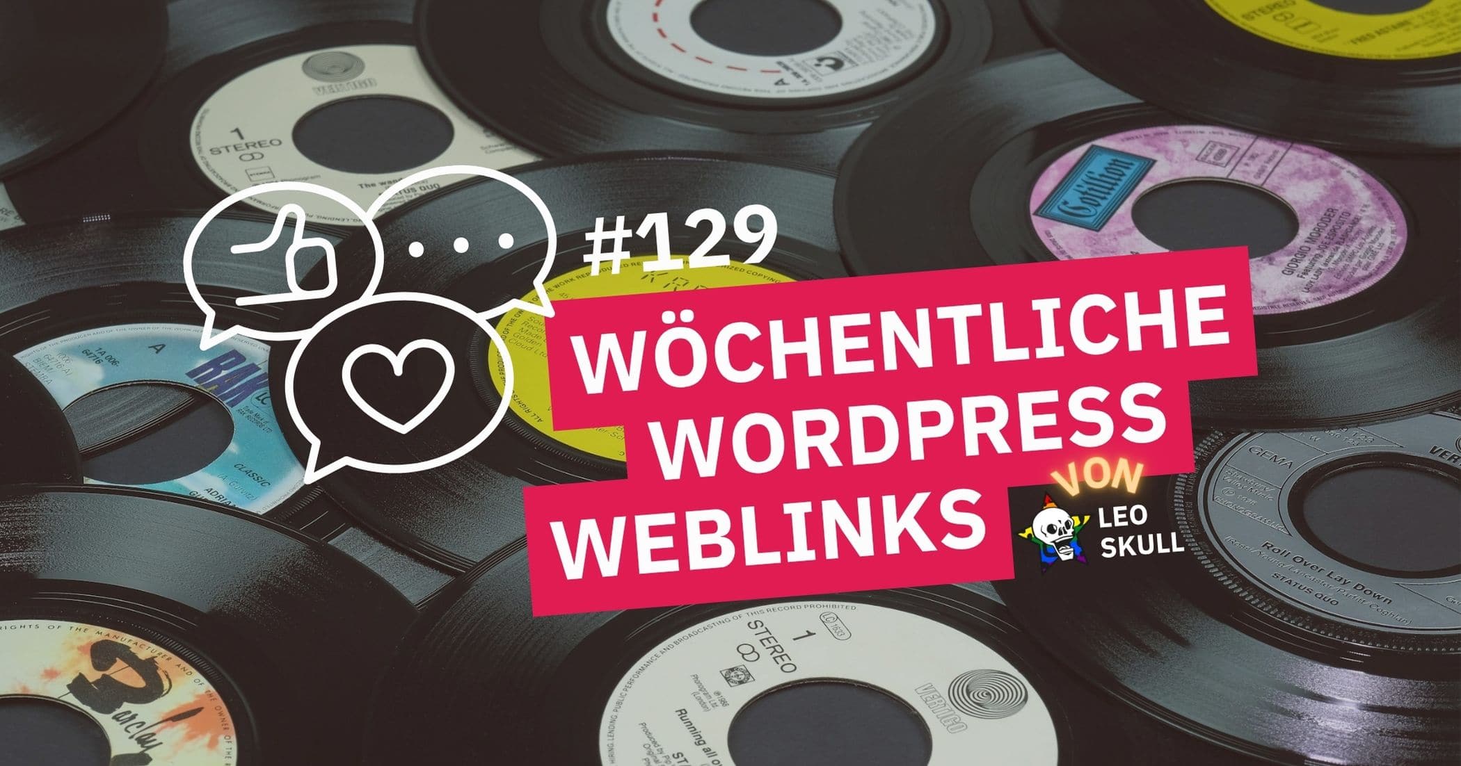Schallplatten mit WordPress Weblinks und Logo