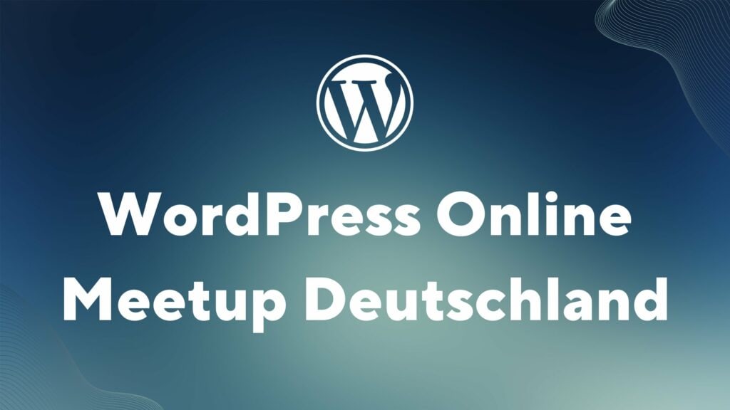 WordPress Online Meetup Deutschland Banner