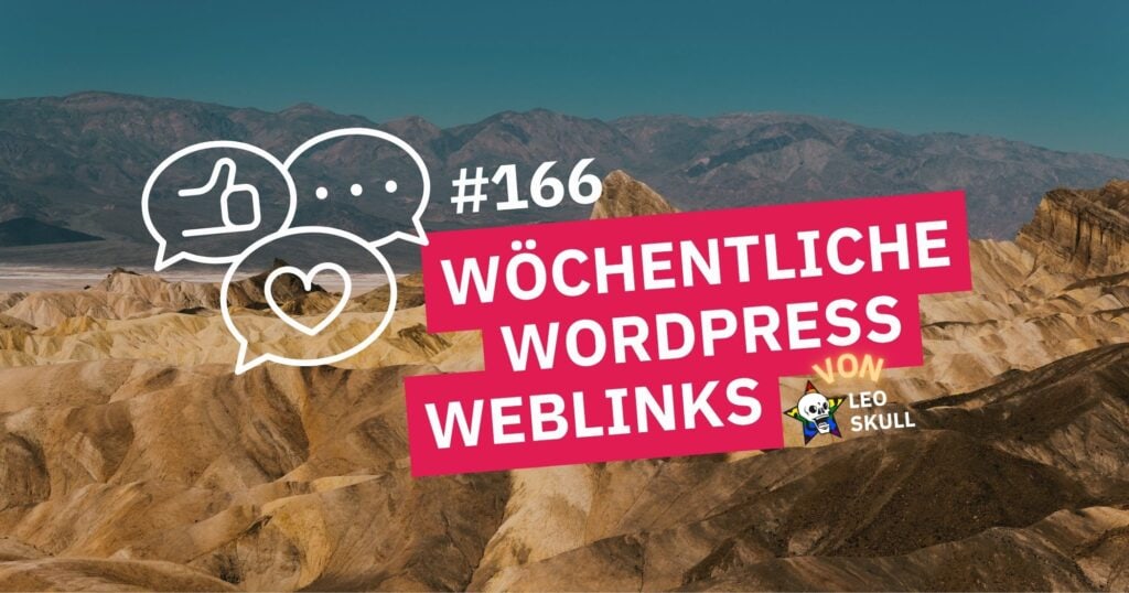 Hügelige Wüstenlandschaft mit Bergketten im Hintergrund, Fokus auf den Text über wöchentliche WordPr.