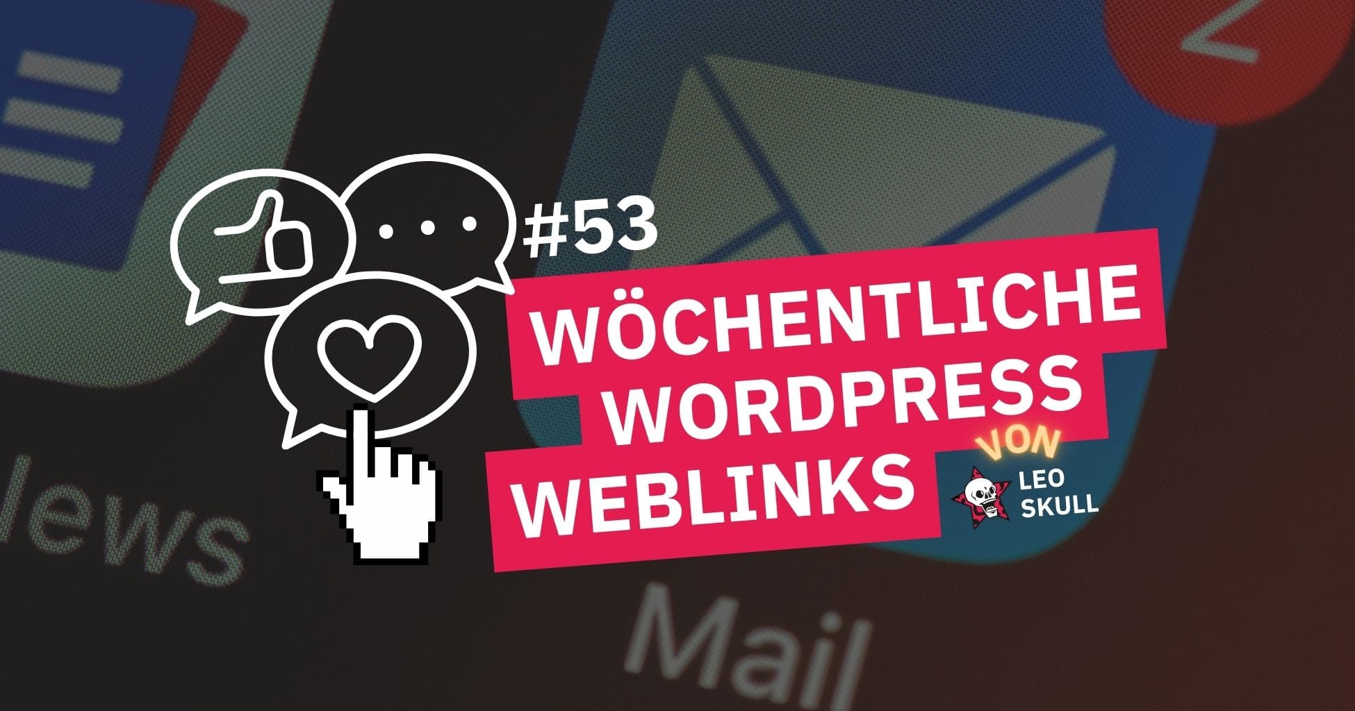 WordPress-Webseiten-Links auf Display.