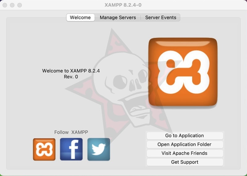 XAMPP Control Panel Screenshot mit Symbole